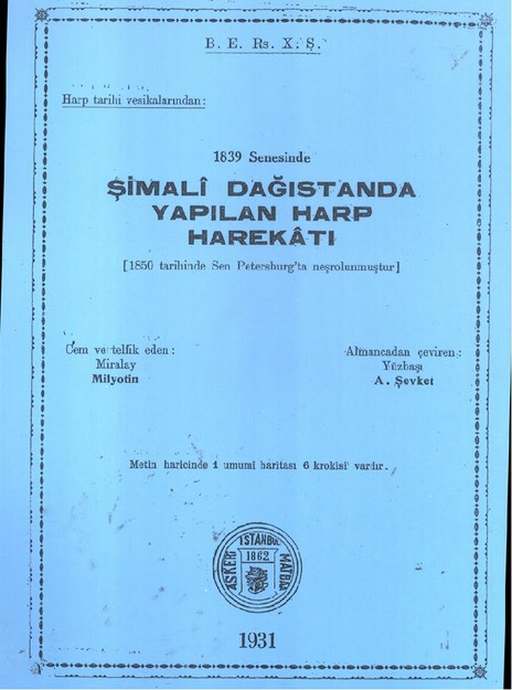 1839 Senesinde Şimali Dağıstan Da Yapılan Harp Harekatı