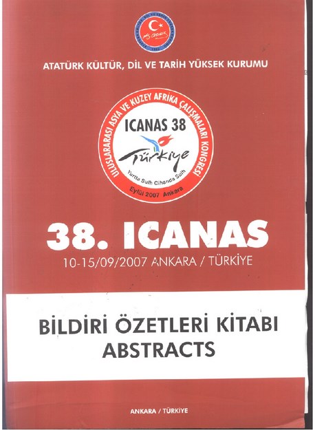 38. Icanas ' Bildiri Özetleri Kitabı
