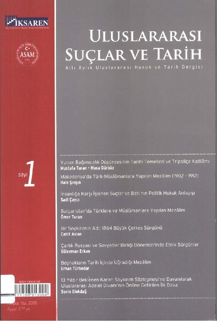 Uluslararası Suçlar Ve Tarih Sayı-1