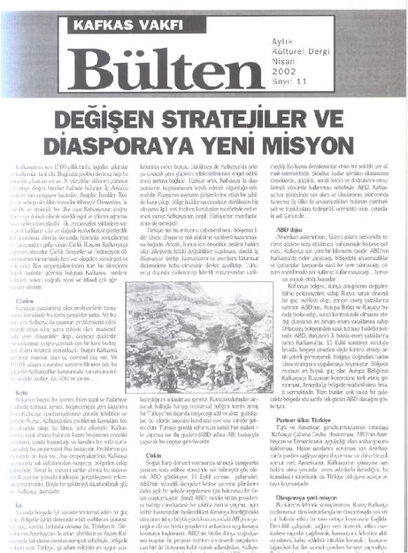 Kafkas Vakfı Bülten Sayı-11