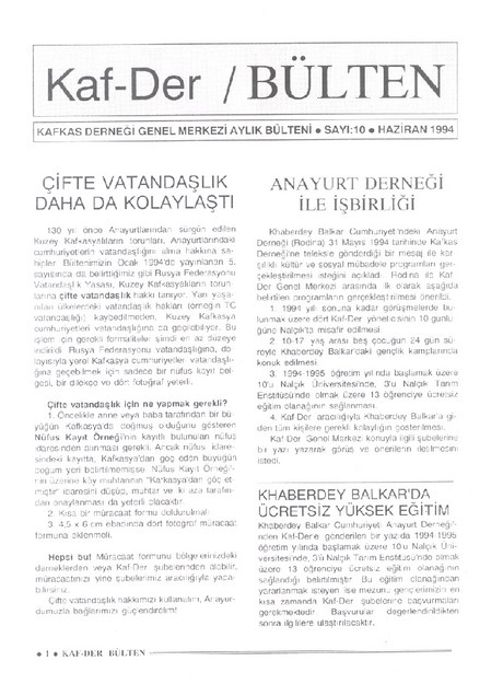 Kaf-Der Bülten Sayı-10