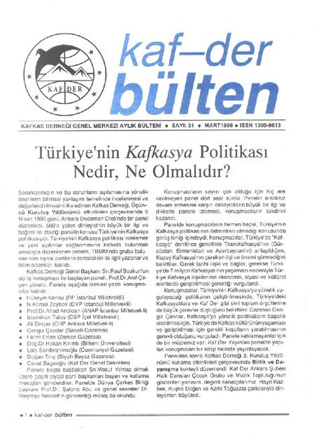Kaf-Der Bülten Sayı-31