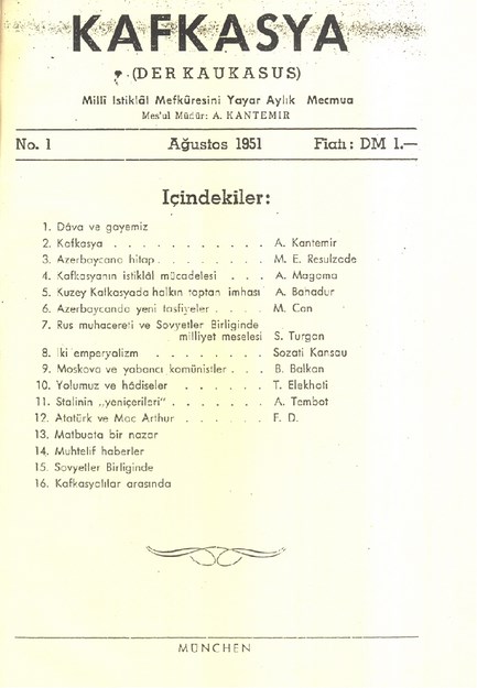 Kafkasya (Der Krakaus) Sayı-1