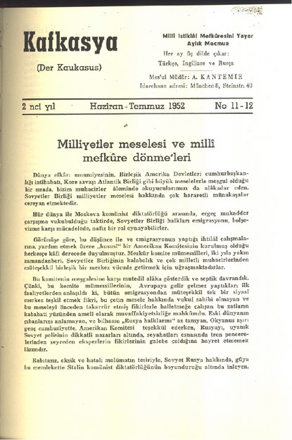 Kafkasya (Der Krakaus) Sayı-11-12