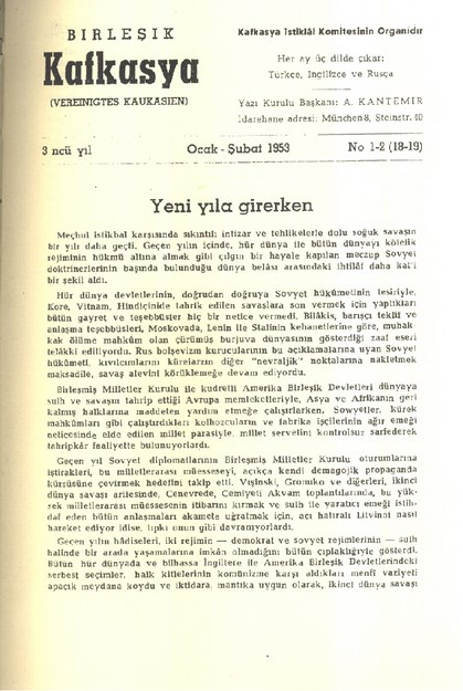 Birleşik Kafkasya ( Vereınıgtes Kaukasıen )-1-2(18-19)
