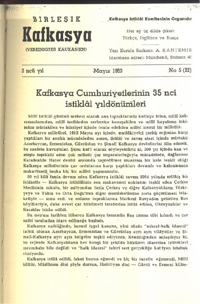 Birleşik Kafkasya ( Vereınıgtes Kaukasıen )-Sayı-5(22)