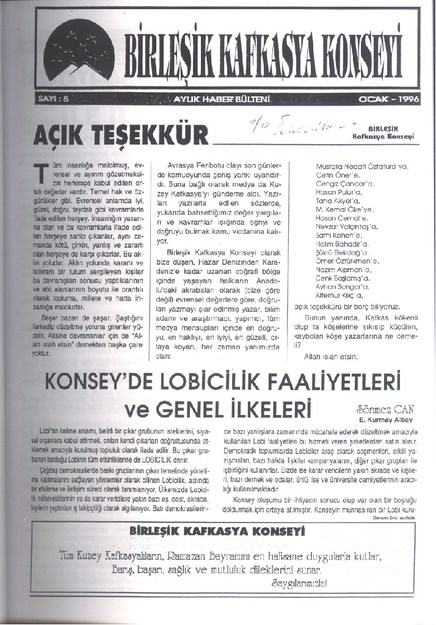 Birleşik Kafkasya Konseyi Sayı-8