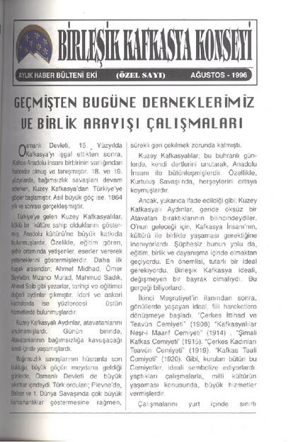 Birleşik Kafkasya Konseyi Özel Sayı