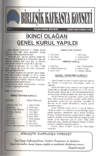 Birleşik Kafkasya Konseyi Sayı-9