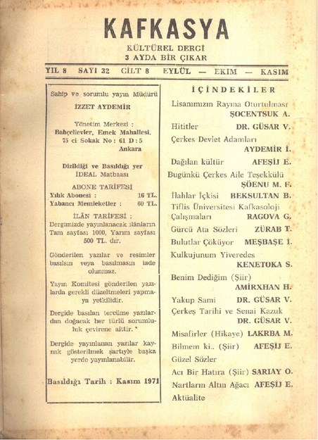 Kafkasya Kültürel Dergi Sayı-32