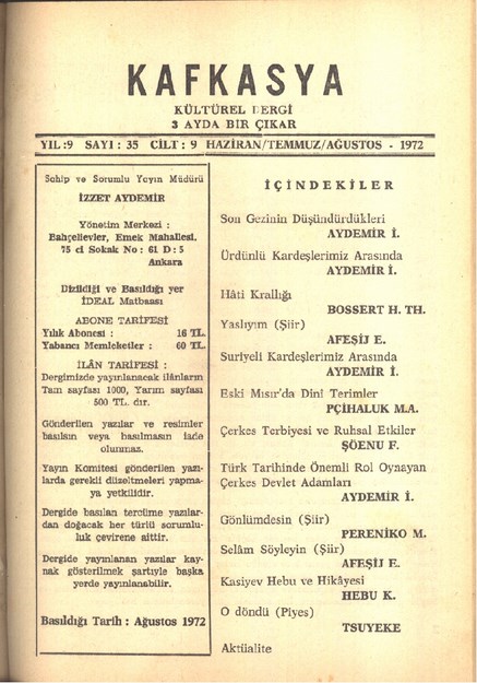 Kafkasya Kültürel Dergi Sayı-35