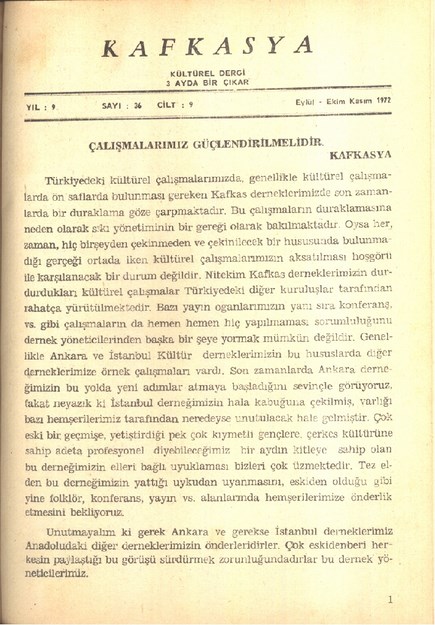 Kafkasya Kültürel Dergi Sayı-36