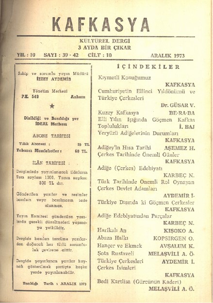 Kafkasya Kültürel Dergi Sayı-39-40-41-42
