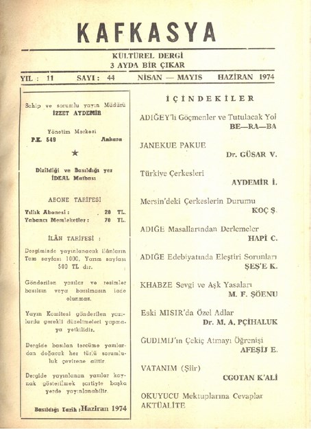 Kafkasya Kültürel Dergi Sayı-44