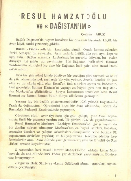 KAFKASYA ( MAKALELER )