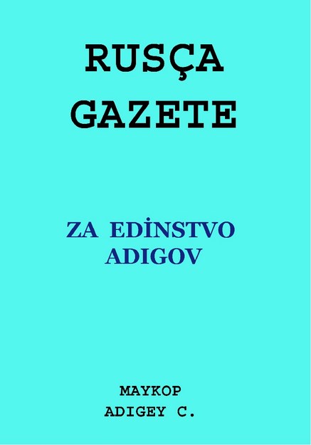 ZA EDİNSTVO ADIGOV