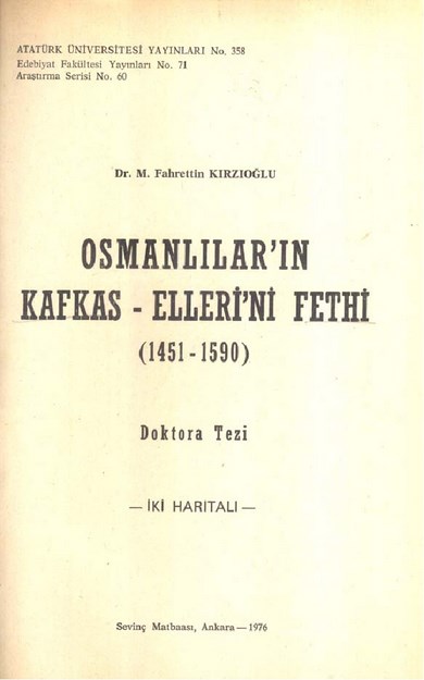 Osmanlıların Kafkas Ellerini Fethi 1451-1590