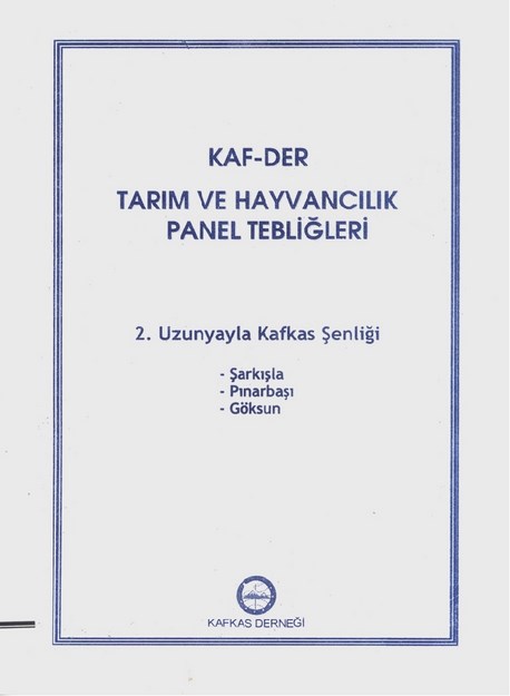 Kaf-Der Tarım Ve Hayvancılık Panel Tebliğleri