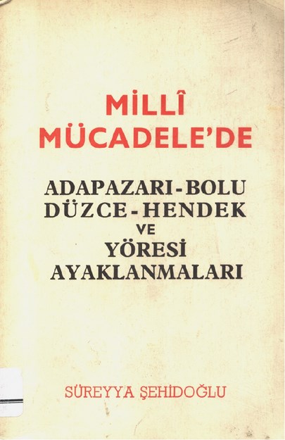 Milli Mücadelede Adapazarı, Bolu, Düzce, Hendek Ve Yöresi Ayaklanmaları
