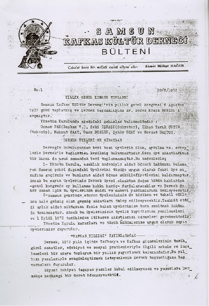 Samsun Kafkas Kültür Derneği Bülteni No-1