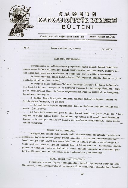 Samsun Kafkas Kültür Derneği Bülteni No-3