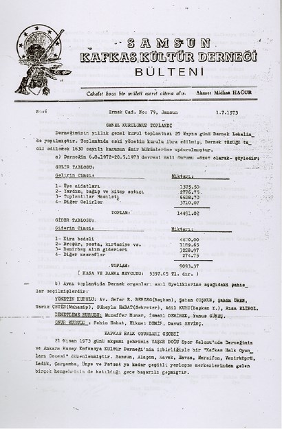 Samsun Kafkas Kültür Derneği Bülteni No-6