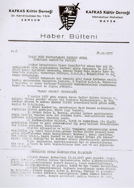 Samsun Kafkas Kültür Derneği Bülteni No-13
