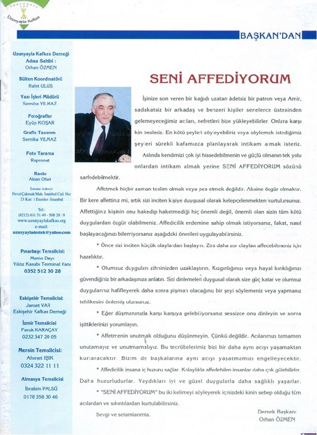 Uzunyayla Kafkas Kültür Ve Yardımlaşma Derneği Aylık Bülteni Sayı-16