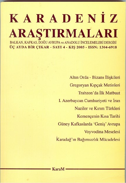 Karadeniz Araştırmaları Sayı-4