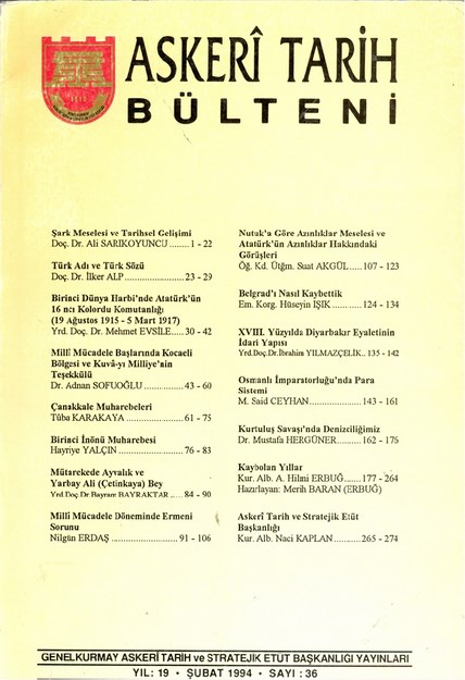 Askeri Tarih Bülteni Sayı-36