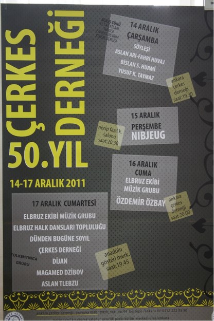 ANKARA ÇERKES DERNEĞİ 50. YIL ETKİNLİK AFİŞİ
