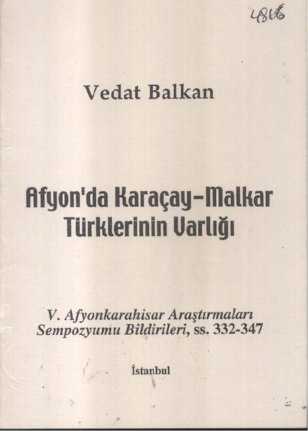 Afyon' da Karaçay-Malkar Türklerinin Varlığı