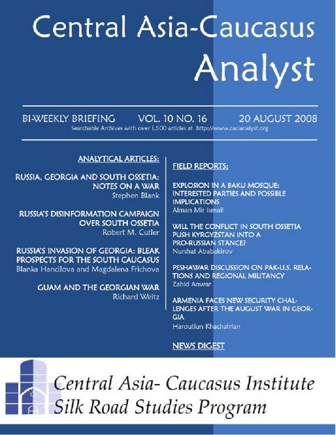 CENTRAL ASIA - CAUCASUS ANALYST