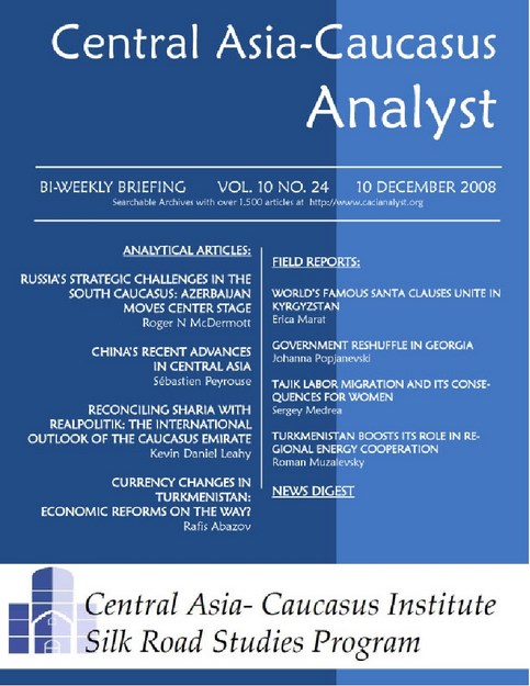 CENTRAL ASIA - CAUCASUS ANALYST