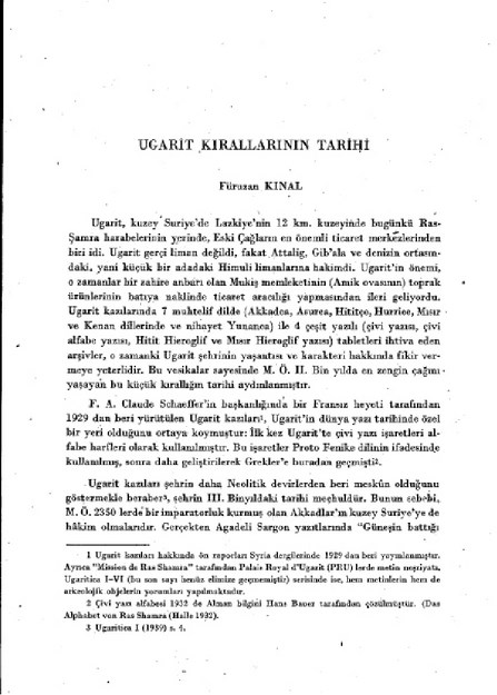 Ugarit Kırallarının Tarihi