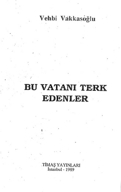 Bu Vatanı Terk Edenler