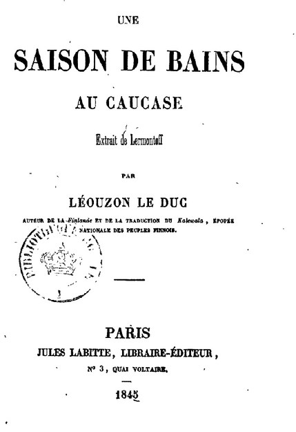 UNE SAISON DE BAINS AU CAUCASE