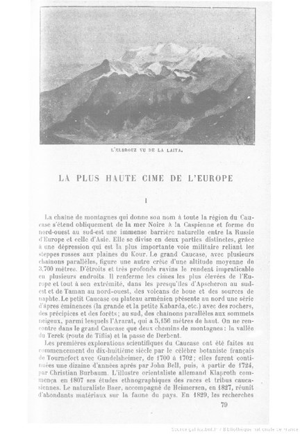 LA PLUS HAUTE CIME DE L'EUROPE - LE CAUCASE