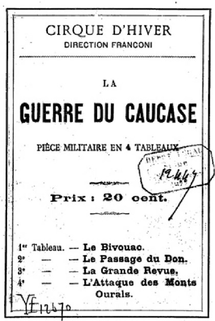 LA GUERRE DU CAUCASE PIECE MILITAIRE EN 4 TABLEAUX