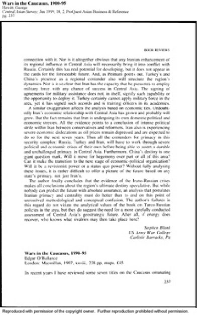 WARS IN THE CAUCASUS 1900-1905