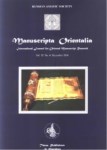 MANUSCRİPTA  ORİENTALİA
