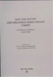 Son Vak'anüvis Abdurahman Şeref Efendi Tarihi
