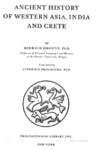 ANCIENT HISTORY OF WESTERN ASIA, INDIA AND GRETE